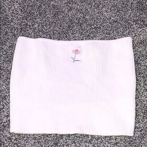 White flower tube top
